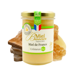 Montrer le produit : le miel de France Besacier bio crémeux.
