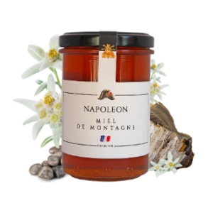 Montrer le produit : le miel de montagne Napoléon.